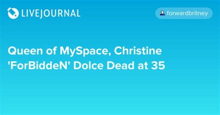 Queen of MySpace 'ForBiddeN' Dolce Dead at 35 From Liver Failure